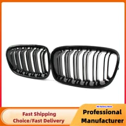 Gloss Black Front Bumper Kidney Grille For BMW 1 Series F20 F21 2011 2012 2013 2014 Car Double Slat Racing Grills Replacement