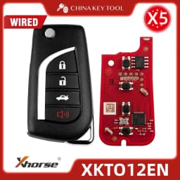 Xhorse XKTO12EN 2nd Generation Wire Remote Key V2 for Toyota Style 4 Buttons Wireless Programming (5pcs/lot)