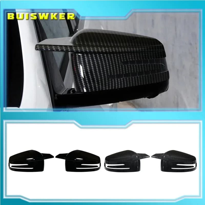 Carbon Fiber Look Black Rearview Side Mirror cover Caps for Mercedes-Benz W176 W246 W204 W212 W221 C117 X204 X156 ABS