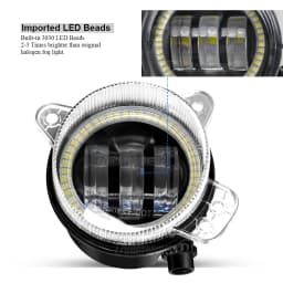 2 X Car Right + Left No Error LED Fog Light 9006 Angel Eye DRL Daytime Running Lamp For VW Volkswagen Transporter T5 2003-2009