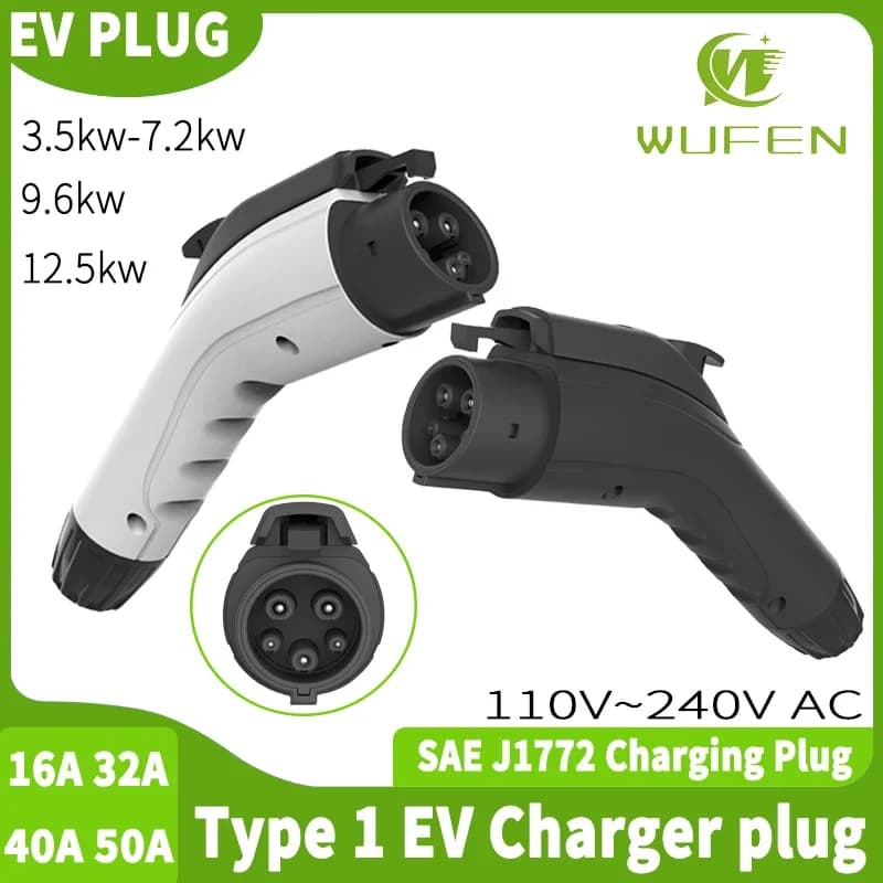 Portable EV Charger Plug SAE J1772 Connector Type 1 16A 32A 40A 50A for USA Electric Car Vehicle Charging Station EVSE Wallbox