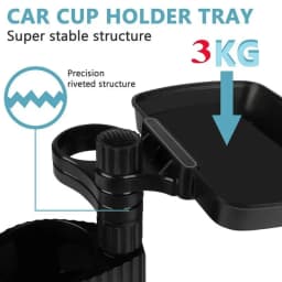 Car Cup Holder Expander Tray with Detachable Car Cup Holder Tray, Car Food Trays for Eating &Cup Holder Tray Table for Car