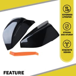 1 Pair Rearview Mirror Cover Replacement For Infiniti QX30 Q50 Q60 Q70 2014-2021 Black/Carbon Fiber Pattern Cap Car Accessories