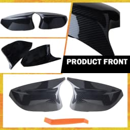 1 Pair Rearview Mirror Cover Replacement For Infiniti QX30 Q50 Q60 Q70 2014-2021 Black/Carbon Fiber Pattern Cap Car Accessories