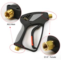 High Pressure Water Spray Gun 280bar 4000psi M22 Male + G1/4 Female for Professional Electric High Pressure Washers