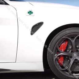 1 Pair Aluminum Fender Decoration Stickers Four Leafs Clover For Alfa Romoe Giulia Stelvio Exterior Stickers Car Accessories