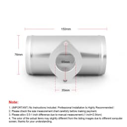 Type-RS Turbo Blow off Valve Adjustable 25psi BOV With 63mm or 76mm Flange Pipe For GD-RS FV RZ Blow Off Valve Adapter L=150mm