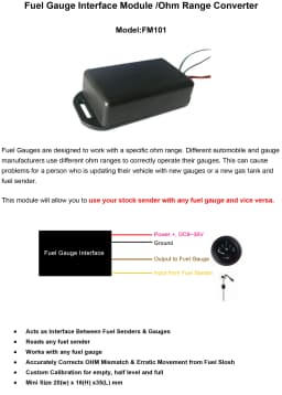Ohm Range Converter Fuel Gauge Interface Module Ohm190/240OHM Fuel Meter Signal Converter Fuel Tank Interface for Any Fuel Gauge