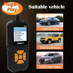 V318 Auto Diagnostic Tool Scanner Automobile Battery Tester OBD2 Automobile Clear Fault Detects Support Multiple Languages