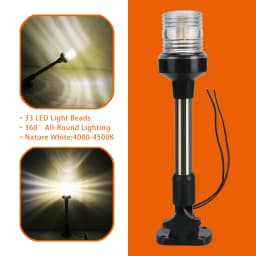 LED Fold Down Anchor Light, Sailing Signal Lamp for Marine, Boat Yacht Accessories, 12-24V