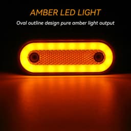 8pcs 12V 24V Oval LED Side Light Front Rear Clearance Side Marker Lamp Parking Light Trailer Trailer Camper Pickup Surface Mount