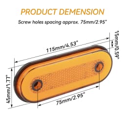 8pcs 12V 24V Oval LED Side Light Front Rear Clearance Side Marker Lamp Parking Light Trailer Trailer Camper Pickup Surface Mount