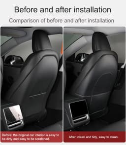 For Tesla Model 3 Highland Seatback Protector Cover Mat Model Y Juniper Seat Back Protective Child Anti-Kick Mats Napa Leather