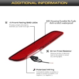 2pcs For 2017-2023 Chrysler & Pacifica Voyager Bumper Reflector Lights Function as Tail, Brake & Rear Fog Lamps Re