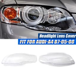 For Audi A4 B7 S4 RS4 2006 2007 2008 Front Headlight Lens Cover 1Pair Transparent Lampshade Clear Headlamp Cover Shell