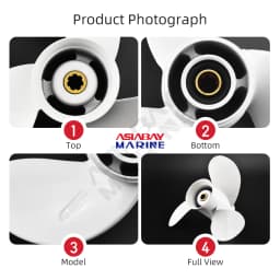 For Yamaha Outboard Propeller 8-1/2 x 8-1/2 Aluminum Alloy Screw 3 Blade 7 Spline for Ship Marine Engine 6 8 9.9 HP Boat Motor
