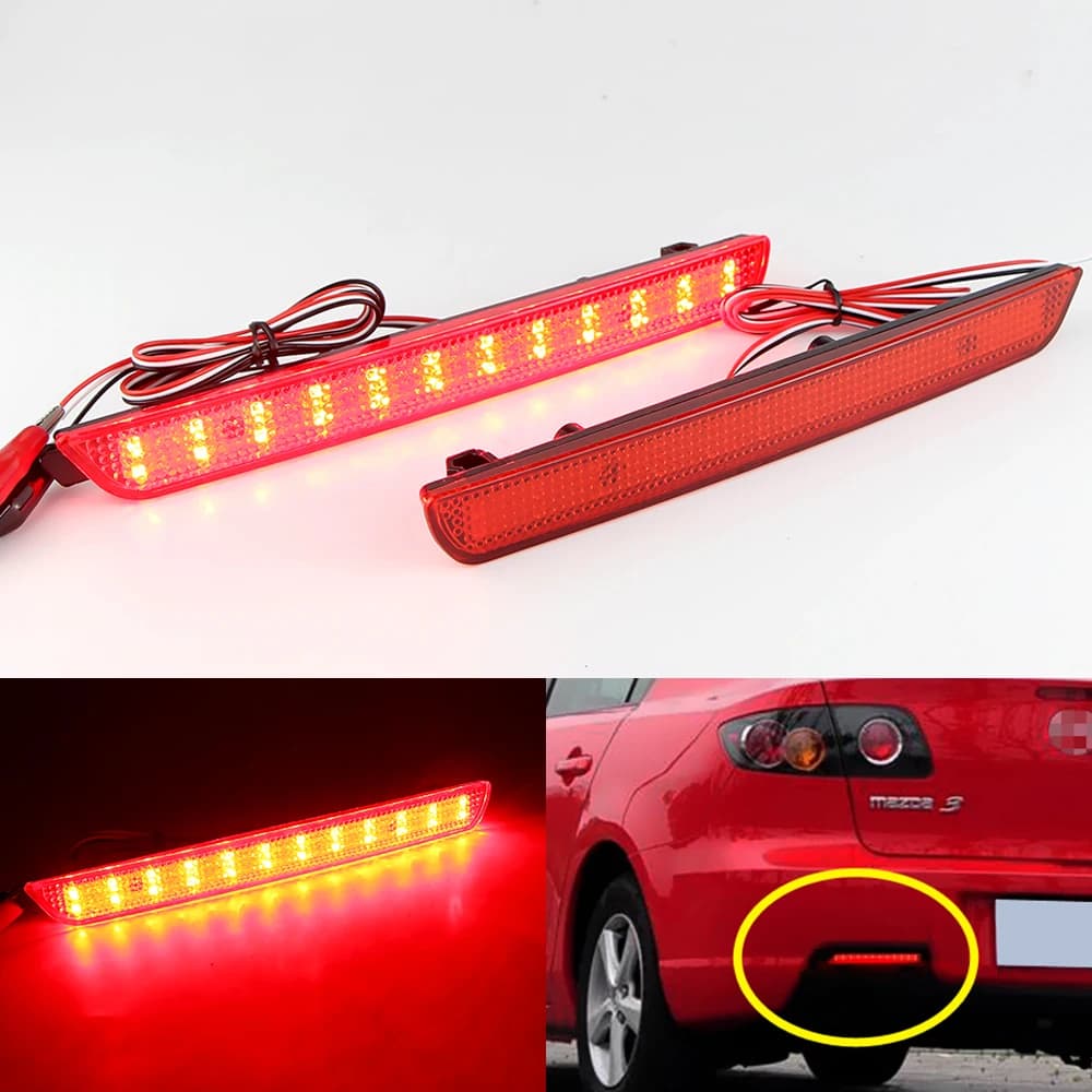 LED Rear Bumper Reflector Light Brake Lamp Reflector For Mazda 3 AXELA Tail/Brake Rear Fog Lamps Signal Light Car Accessories