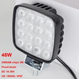4 inch LED Flood Light Excavator Squar Forklift Tractor Heavy Duty Blub Offroad 12V 24V 6240LM Agricultural vehicles 1
