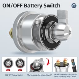 DaierTek 12V 200A High Current Battery Disconnect Switch with Side Post Mounting Bracket Cut Off Switch Master Switch for Car