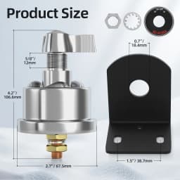 DaierTek 12V 200A High Current Battery Disconnect Switch with Side Post Mounting Bracket Cut Off Switch Master Switch for Car