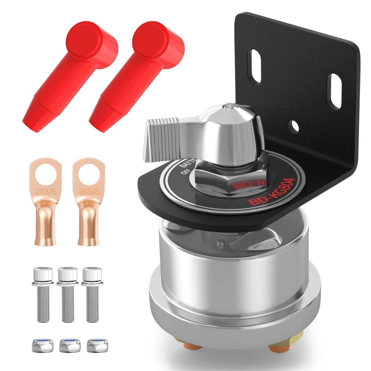 DaierTek 12V 200A High Current Battery Disconnect Switch with Side Post Mounting Bracket Cut Off Switch Master Switch for Car