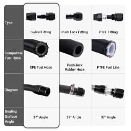 12Pcs Universal AN4 AN6 AN8 AN10 AN12 Straight 0 45 90 Degree Aluminum Swivel Hose End Fittings Adapter CPE Oil Fuel Line Pipe