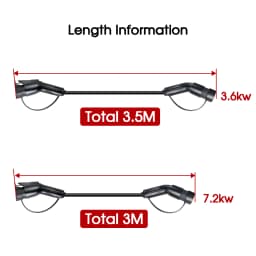 EV Charging Cable J1772 Type1 to Type2 Female to Male Plug 32A 16A 3M/3.5M Electric Vehicle Cord for Public Charger Station