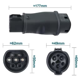 Kolanky EV Charger Adaptor 32A 7.2KW SAE J1772 Plug Type 1 To Type 2 Socket Converter For Type 2 Eletric Vehicles Charging Cars
