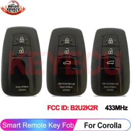 KEYECU B2U2K2R 3 Buttons For Toyota Corolla 2019 2020 2021 2022 Smart Remote 433MHz NCF29A1M 4A Chip Key 8990H-02040 8990H-02050