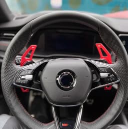 For Skoda 2020 Octavia A8 MK4 ENYAQ IV RS VRS 2021 2022 Aluminum Car Steering Wheel Shifter Paddle Extension DSG Sticker Styling