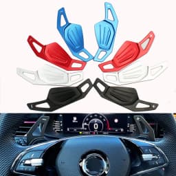 For Skoda 2020 Octavia A8 MK4 ENYAQ IV RS VRS 2021 2022 Aluminum Car Steering Wheel Shifter Paddle Extension DSG Sticker Styling
