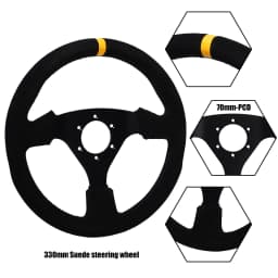 Universal 330mm Steering Wheel Suede Drift Sim Racing Game Steering Wheel Flat Aluminum Frame13Inch
