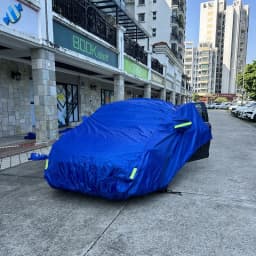 Car Cover Full Exterior Universal SUV/Sedan Full Outdoor Waterproof Sun Rain Snow Protection UV Car Zipper Design Blue