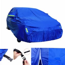 Car Cover Full Exterior Universal SUV/Sedan Full Outdoor Waterproof Sun Rain Snow Protection UV Car Zipper Design Blue