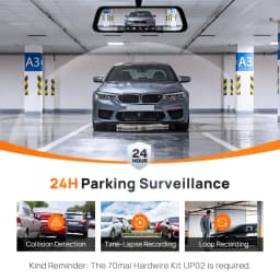70mai Rearview Dash Cam S500 9.35'' Touch Screen 70mai S500 Car DVR 3K Super Capacitor Dual-Channel HDR Voice Control 24H Park