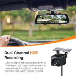 70mai Rearview Dash Cam S500 9.35'' Touch Screen 70mai S500 Car DVR 3K Super Capacitor Dual-Channel HDR Voice Control 24H Park