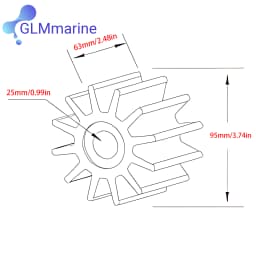 875660 825942 Impeller 807904 21951362 For Volvo Penta Marine Engine Water Pump 3826728 877066 or 875736 Replace Sierra 18-3275