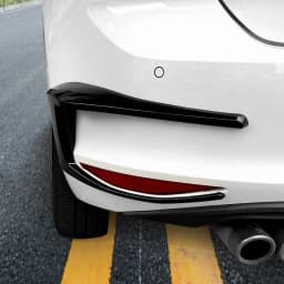 For VW Golf 7 7.5 MK7 MK7.5 GTI R GTD R400 2013-2020 Rear Bumper Brake Lamp Spoiler Trim Glossy Black 1Pair Frame Strip Canard