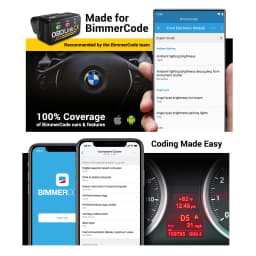 OBDLink CX Bluetooth 5.1 BLE OBD2 Adapter for IPhone/iOS & Android Car Coding Diagnostics Tool Compatible with Bimmercode