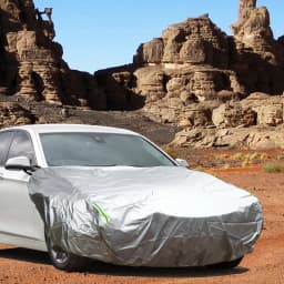 UXCELL Front Half Car Cover 220x160cm Bonnet Cover Waterproof Outdoor Engine Hood Half Cover 210D with Reflective Tape
