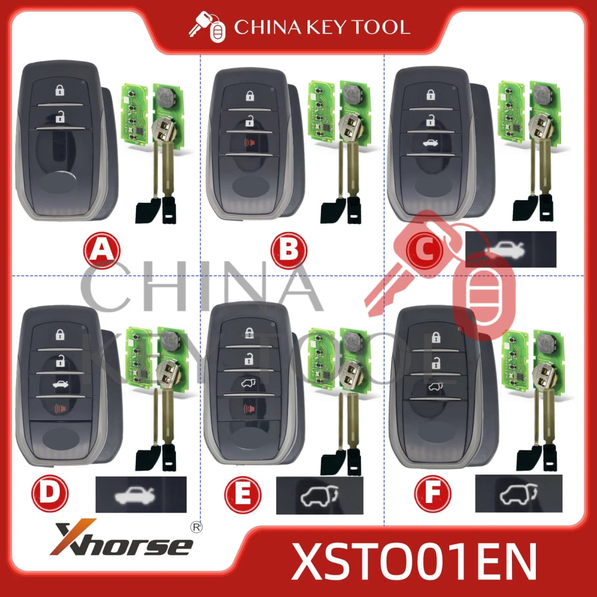 1PCS Xhorse XSTO01EN Global Version For Toyota XM38 Smart Key 4D 8A 4A All in One with Logo for VVDI Support Renew