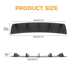 10 Fins Rear Shark Chassis Fin Style Curved Bumper Lip Diffuser For Audi A3 A4 A5 A6 Spoiler Universal Car Rear Bumper Lip 2pcs
