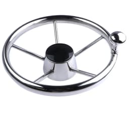 Boat Accessories Steering Wheel With Knob Stainless Steel 5 Spoke 25 Degree 11'' For Marine Yacht