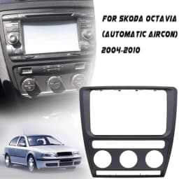for Skoda Octavia (Automatic Aircon) 2004-2010 Radio Panel Dash Fascia Plate Frame Adio Dvd Stereo Cd Panel
