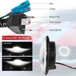 for Nissan Patrol Y60 Hummer H1&H2 Lada 4X4 7inch LED Headlight DRL For Wrangler TJ JK LJ CJ 7inch for Land Rover Defender