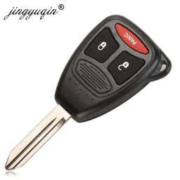 Jingyuqin 10X Car Key Shell Case 2/3/4/5/6 Butto for Chrysler Pacifica Aspen 300 Dodge RAM Caravan Jeep Commander Grand Cherokee