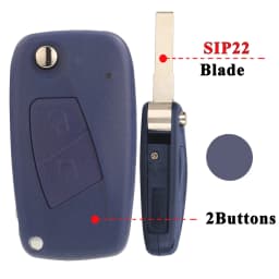Jingyuqin 10pcs/lot GT10/SIP22 Black/Blue Flip Remote Key Shell Case For FIAT Punto Ducato Stilo Panda Iveco Lancia 2/3 Buttons