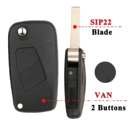 Jingyuqin 10pcs/lot GT10/SIP22 Black/Blue Flip Remote Key Shell Case For FIAT Punto Ducato Stilo Panda Iveco Lancia 2/3 Buttons