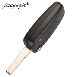 Jingyuqin 10pcs/lot GT10/SIP22 Black/Blue Flip Remote Key Shell Case For FIAT Punto Ducato Stilo Panda Iveco Lancia 2/3 Buttons