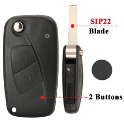 Jingyuqin 10pcs/lot GT10/SIP22 Black/Blue Flip Remote Key Shell Case For FIAT Punto Ducato Stilo Panda Iveco Lancia 2/3 Buttons